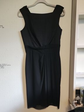 Vintage Tahari Black Sleeveless Sheath Dress